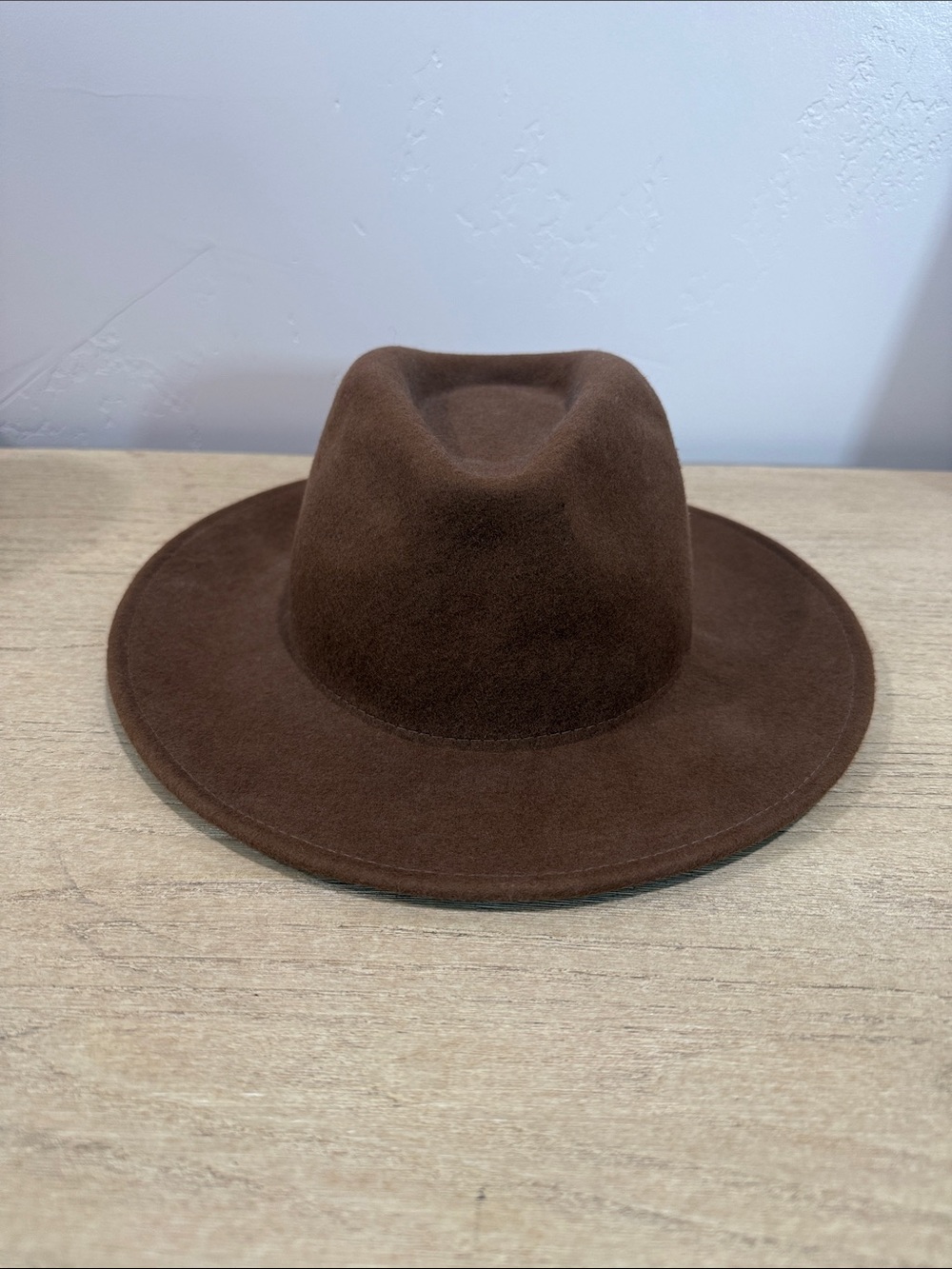 Zara Brown Wide Brim Felt Fedora Hat